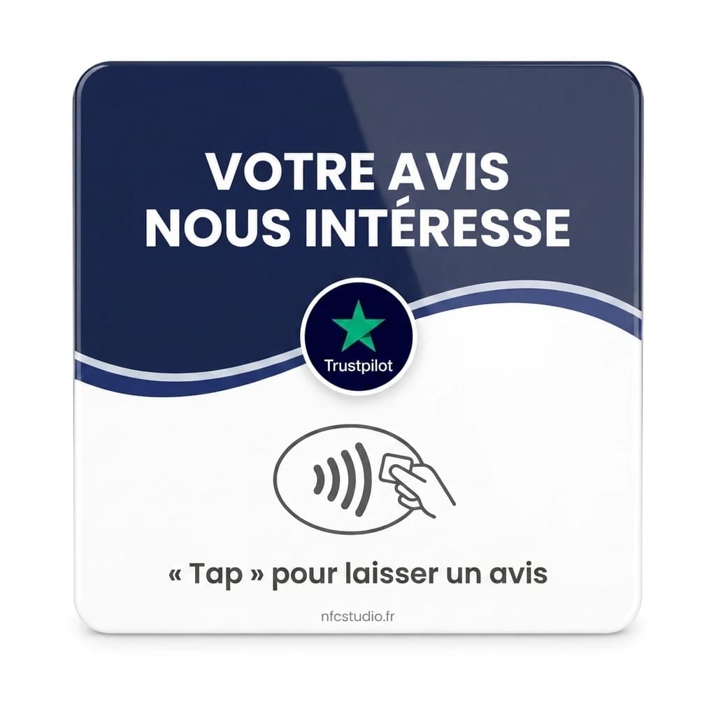 Plaque Plexi Trustpilot sans QR code