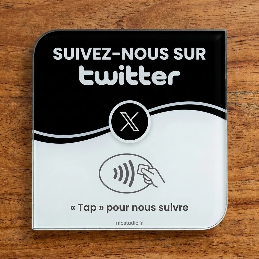 Plaque Verre Twitter / X